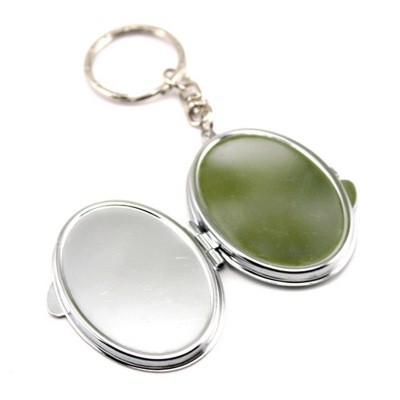 Oval Keychain Mirror Metal Makeup Mirror Factory Direct Supply High-End Makeup Mirror Embryo Factory Customization