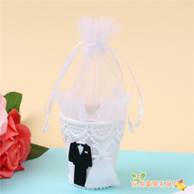 European Creative Wedding Candy Box Suit Wedding Dress Decorative Paper Card Hand Gift Box Wedding Supplies