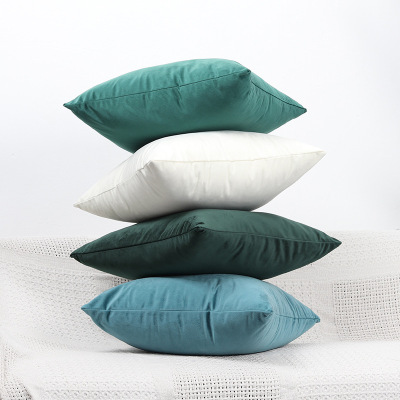 Amazon Hot Velvet Nordic Solid Color Netherlands Velvet Pillowcase Custom Affordable Luxury Sofa Cushion Cover