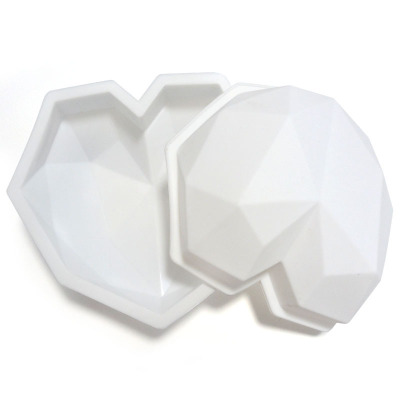 Heart-Shaped Diamond Silicone Mold Love Cake Mold Creative Epoxy Fondant Mold DIY Baking