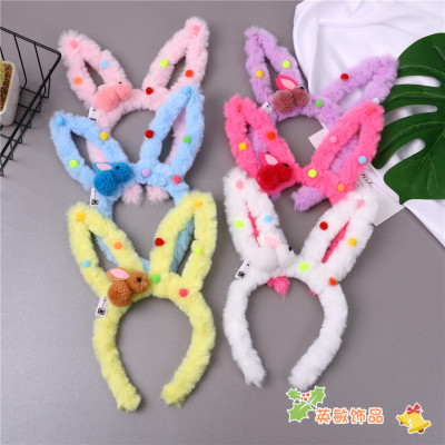 Christmas Glowing Headdress Headband Atmosphere Concert Props with Light Hairpin Horn Light Rabbit Ear Headband