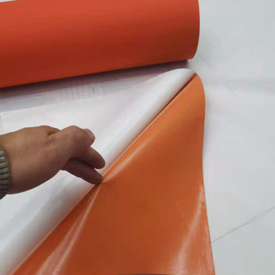 Orange PVC Flocking Cloth Is Suitable for Decoration Inner Box Inner Box of Package Inner Box and Other Self-Adhesive