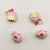 Electroplated Jewelry Pink DIY Barrettes Ear Studs Alloy Material Ice Cream Small Heart