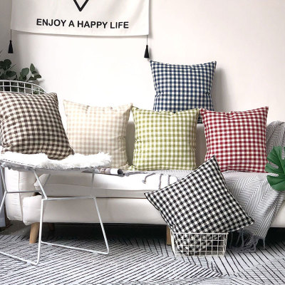 New Modern Euclidean Geometry Plaid Pillow Bedroom Sofa Fabric Craft Cushion Cover Core Additional