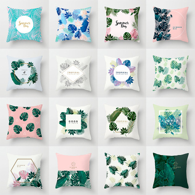 Summer Nordic Ins Plant Letter Pillowcase Home Sofa Ornament Pillow Cushion Cover Factory Wholesale