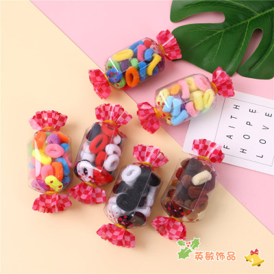 Girls Candy Color Small Towel Ring Simple Stretch Thick Hair Band Seamless Practical Hairband for Tying up Hair Hair Accessories
