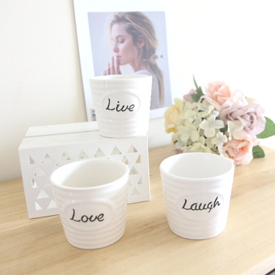 Love round Ceramic Vase Flower Pot Fake Flower Pot Ceramic Basin