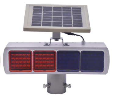 500 * 150mm Solar Warning Light Led Double-Sided Red and Blue Flashing Construction Guiding Card Traffic Signal Light