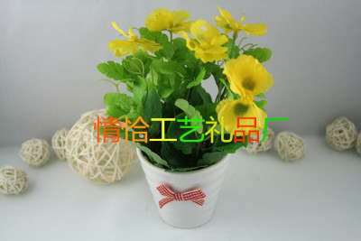 Large Horizontal Pattern Cup 3 Color Smoked Leaf Artificial Flower Living Room Desktop Decoration New Fake Flower Love Right Craft Factory Wholesale