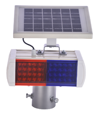 250 * 150mm Solar Warning Light Led Double-Sided Red and Blue Flashing Construction Guiding Card Rotary Traffic Signal Light