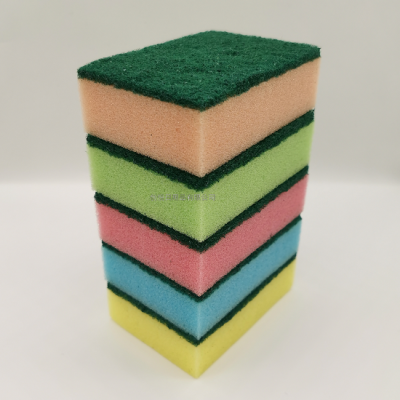 Color Scouring Sponge 5-Piece Bag Multi-Functional Kitchen Cleaning Sponge Brush Washing Pot Washing Cleaning Brush