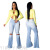 Sexy Fashion plus size High waist stretch butt lifting distressed knee hole denim baggy wide legs flare jeans pants 