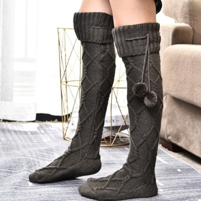 Wish Hot Sale at AliExpress Woolen Yarn Socks Stockings Fur Ball Socks Bunching Socks Winter New Recommended Amazon