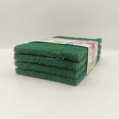 0.8 Green Scouring Pad 4-Piece Set Card Washing Pot Washing Dish Scouring Pad Multi-Functional Kitchen Cleaning Brush