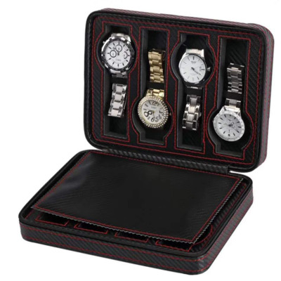 Watch Box Watch Zipper Bag Storage Bag 8-Bit Watch Storage Bag Watch Box Leather Bag Portable Zipper Hand