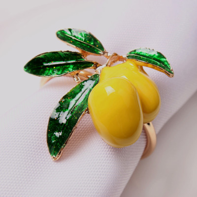 Cross-Border Supply New Table Ornament Lemon Napkin Ring Fruit Napkin Ring Cherry Napkin Ring Tissue Ring