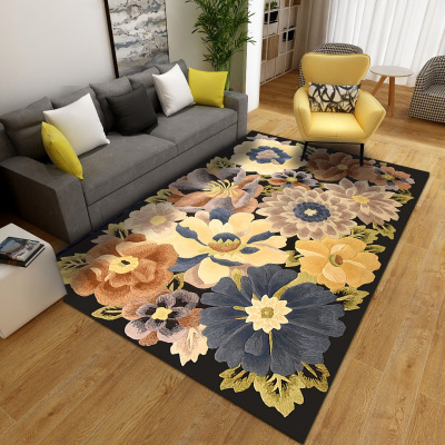 Cross-Border Supply New Crystal Velvet New Chinese Carpet Living Room Coffee Table Carpet Rectangular Modern New Chinese Carpet