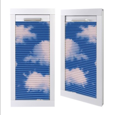 Customized Blue Sky White Clouds Starry Sky Sun Room Ceiling Curtain Ceiling Honeycomb Curtain Skylight Sliding Folding Louver Curtain