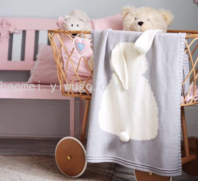  Clothing Popular Rabbit Ears Blanket Three-Dimensional Rabbit Blanket Children Knitted Blanket Baby Baby Blanket