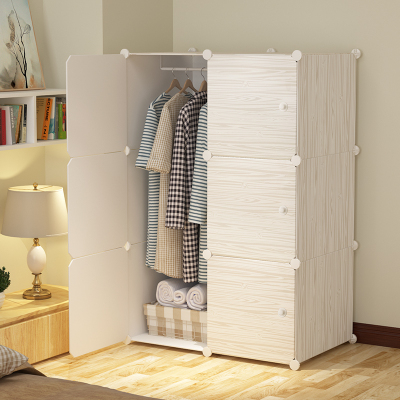 Simple Wardrobe Simple Modern Economical Resin Plastic Storage Wardrobe Combination Shoe Cabinet Simulation Wood Grain Wardrobe