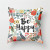 Korean Flowers Letters Printed Polyester Peach Skin Pillow Cover Amazon Cross-Border Sofa Home Cushion Throw Pillowcase