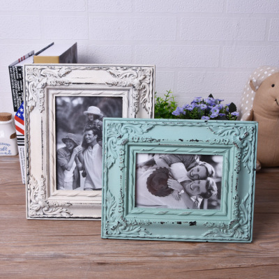 2018 New Retro Mold Pressing Photo Frame 6-Inch 7-Inch Photo Frame Wooden Craftwork Photo Frame Customization Wholesale Order