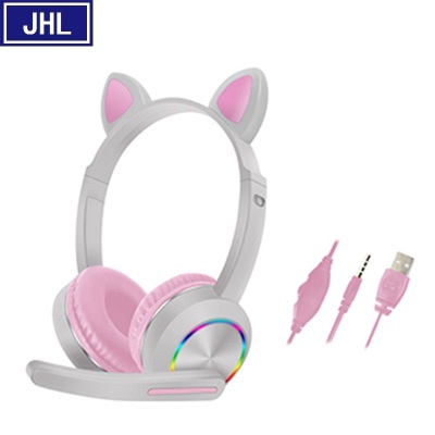 Cross-Border Headset Cat Ear Headset Cool Luminous E-Sports PlayerUnknown's Battlegrounds Computer Headset Foreign Trade.