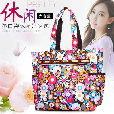 This Year's New Big Shoulder Bag Waterproof Oxford Cloth Bag Flower Cloth Large Bag Casual Nylon Women Bag Mother Bag Handbag