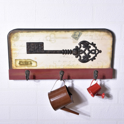 Factory Direct Sales Creative Wall Hook Vintage MDF Key Hook behind the Door Hook Home Decorations Wholesale