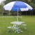 Outdoor Folding Table Barbecue Table Aluminum Alloy round Picnic Table Portable One-Piece Table Folding Table and Chair