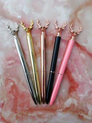 Factory Special Wholesale Elk Metal Ball Point Pen Crystal Diamond Capacitor Neutral Signature Metal Ball Point Pen