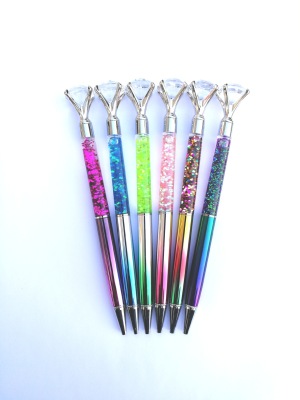 New Great Diamond UV Gold Powder Quicksand Sequins Paw Water Oil Metal Student Advertising Crystal Custom Ballpoint Pen