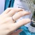 S925 Silver Inlaid Stone Bow Inlaid Stone Fashion Ring Female Ring Student Handmade Korean Style Temperamental Sliver Ornament Female