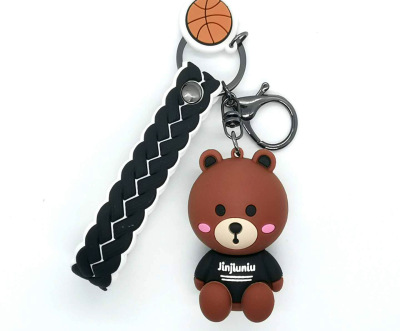 Cartoon Bear Silica Gel Key Chain Gift Car Key Chain Ornaments Cute Creative Schoolbag Pendant Event Gift