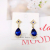 Fashion Palace Antiquity Earrings Sapphire Water Drop Pendant Ear Studs Earrings Female Silver Needle