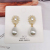 Korean Dongdaemun New Water Drop Pearl Stud Earrings Retro French Handmade Inlaid Pearl Sterling Silver Needle Earrings for Women
