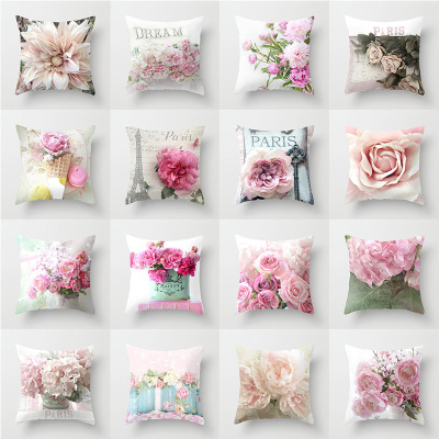 American Retro Flower Pillow Cover Home Sofa Ornament Pillow Cushion Cover Wholesale Customization