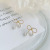 S925 Silver Korean Dongdaemun Minimalist Sweet Bow Pearl Earrings Cute Girl Student Heart Petite Earrings