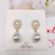 Korean Dongdaemun New Water Drop Pearl Stud Earrings Retro French Handmade Inlaid Pearl Sterling Silver Needle Earrings for Women