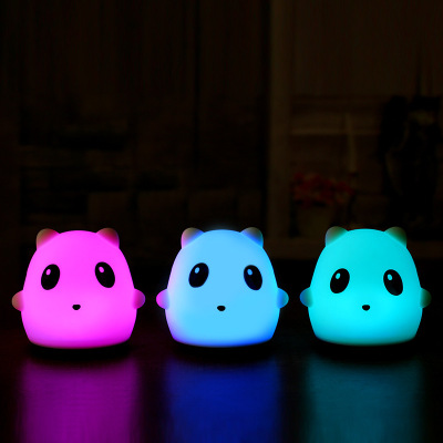 Colorful Silicone Pat Lamp Led Induction Charging Eye Protection Bedside Lamp Cartoon Animal Panda Pat Light