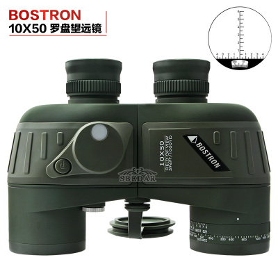 Compass Measuring Distance 10x50 Binocular Large Meshed Net Diameter HD Viewing Telescope