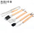 BBQ Wooden Handle Barbecue Utensils Square Bag Stainless Steel 5-Piece Barbecue Tools Outdoor Barbecue Combination-Piece Set