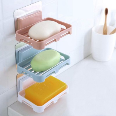 Bathroom Nordic Style Punch-Free Soap Holder Strong Seamless Single-Layer Draining Rack Soap Dish Soap Box