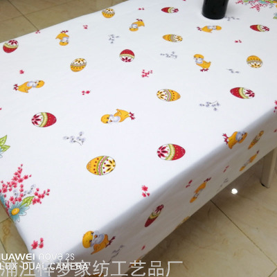 Nordic Tablecloth Fabric Waterproof Oil-Proof Washable Rectangular Garden-Shaped Coffee Table Cloth Meal Polyester Easter Table Mat