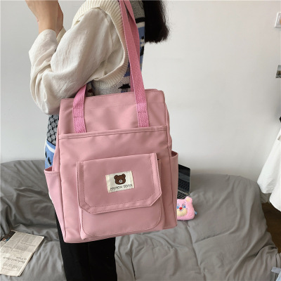 2020 New High-Capacity Canvas Bag Women Ins Wild Campus Crossbody Bag Japanese Style Students Shoulder Bag for Class