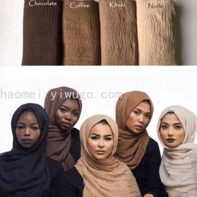 Monochrome Cotton and Linen Scarf Oversized Variety Bag Scarf Women's Scarf Veil Foreign Trade Wholesale