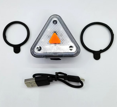 HYD-009USB Charging Creative Triangle Bicycle Taillight Mountain Bike Bicycle Electric Car Led Warning Light