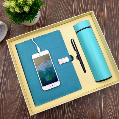Creative Gift Customized Charging Notepad Vacuum Cup Business Gift Set Power Bank Notebook