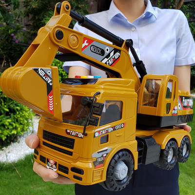Children's Large Inertial Engineering Vehicle Story-Telling Simulation Excavator Model Educational Music Transport Vehicle Toy