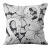 Amazon New Black-and-White Flowers Cotton and Linen Cushion Case Home Sofa Cushion Office Car Back Cushion Covers